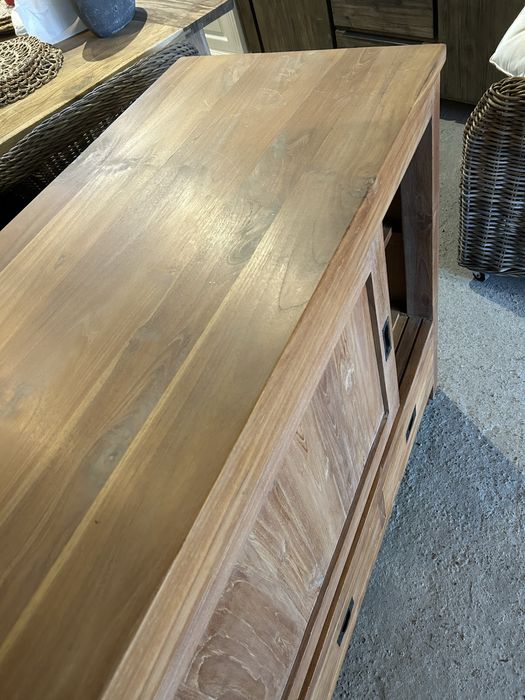 Komoda drewniana TEAK prosta bufet rustykalna nowoczesna