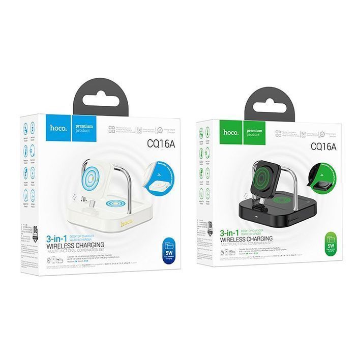Ładowarka indukcyjna Hoco 3w1 3A 5W kompatybilna z Apple Watch CQ16A