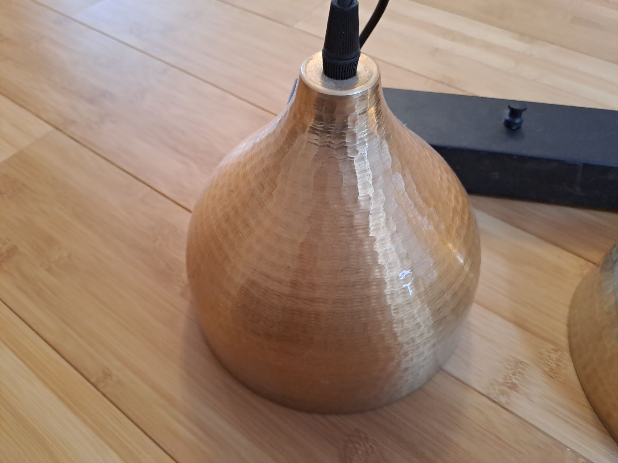 Lampa 3 punktowa metal zloto duża stan super