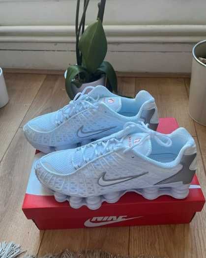Buty-Trampk Nike Shox TL White Metallic Silver Max Orange R.37.5
