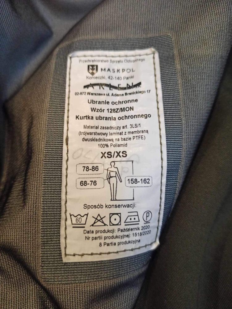 Gore-tex wojskowy rozmiar XS/XS