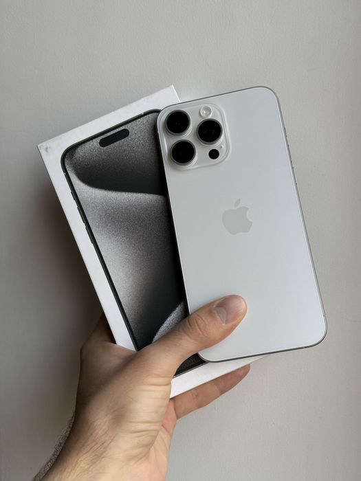 iPhone 15 Pro Max 1 Tb White Titanium Neverlock АКБ 86% Физ Сим Идеал