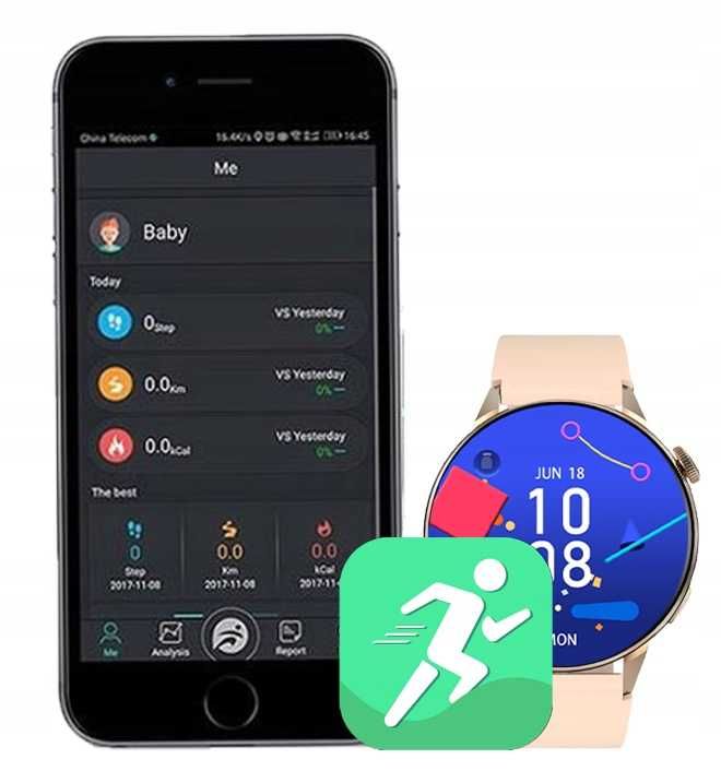 SMARTWATCH Damski DT 4+ Rozmowy MENU PL Indukcyjne ładowanie