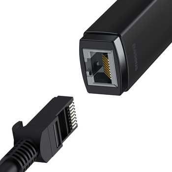 Adapter Baseus  Lite Series - Typ C na RJ45 - 100 Mbps  czarny