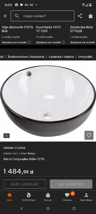 Nowa duża szafka łazienkowa umywalka baliv bateria blat łazienkowy