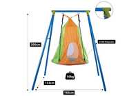 Huśtawka dziecięca typu gniazdo Sandora XKT010GG pojedyncza + namiot