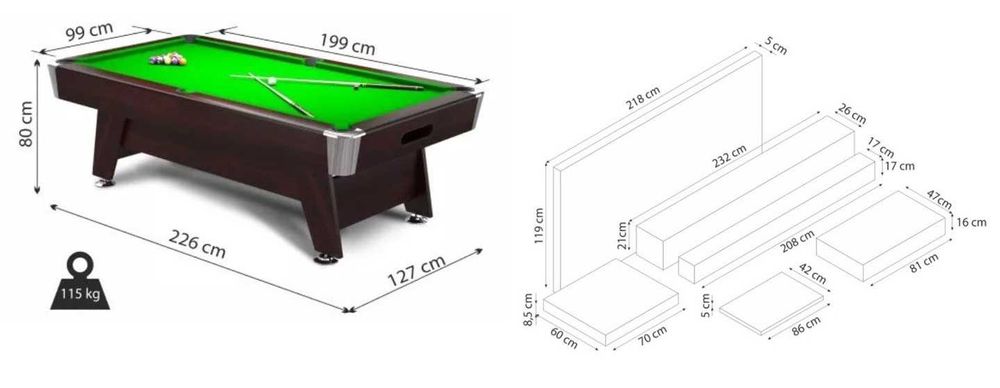 Stół bilardowy - Radley Diamond 7ft (płyta MDF | system spływowy)