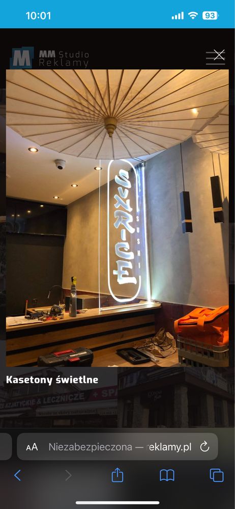 Kazeton reklamowy LED 300x50cm świetlny reklama neon szyld dibond
