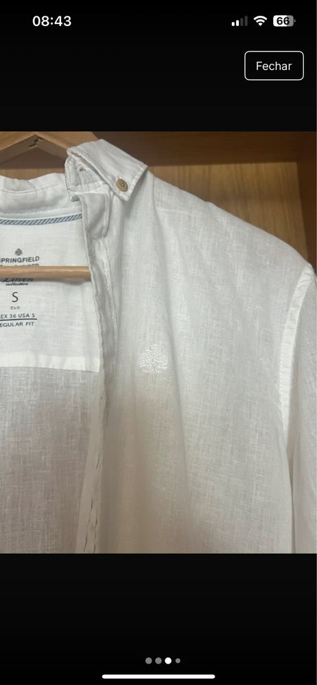 camisa branca springfield