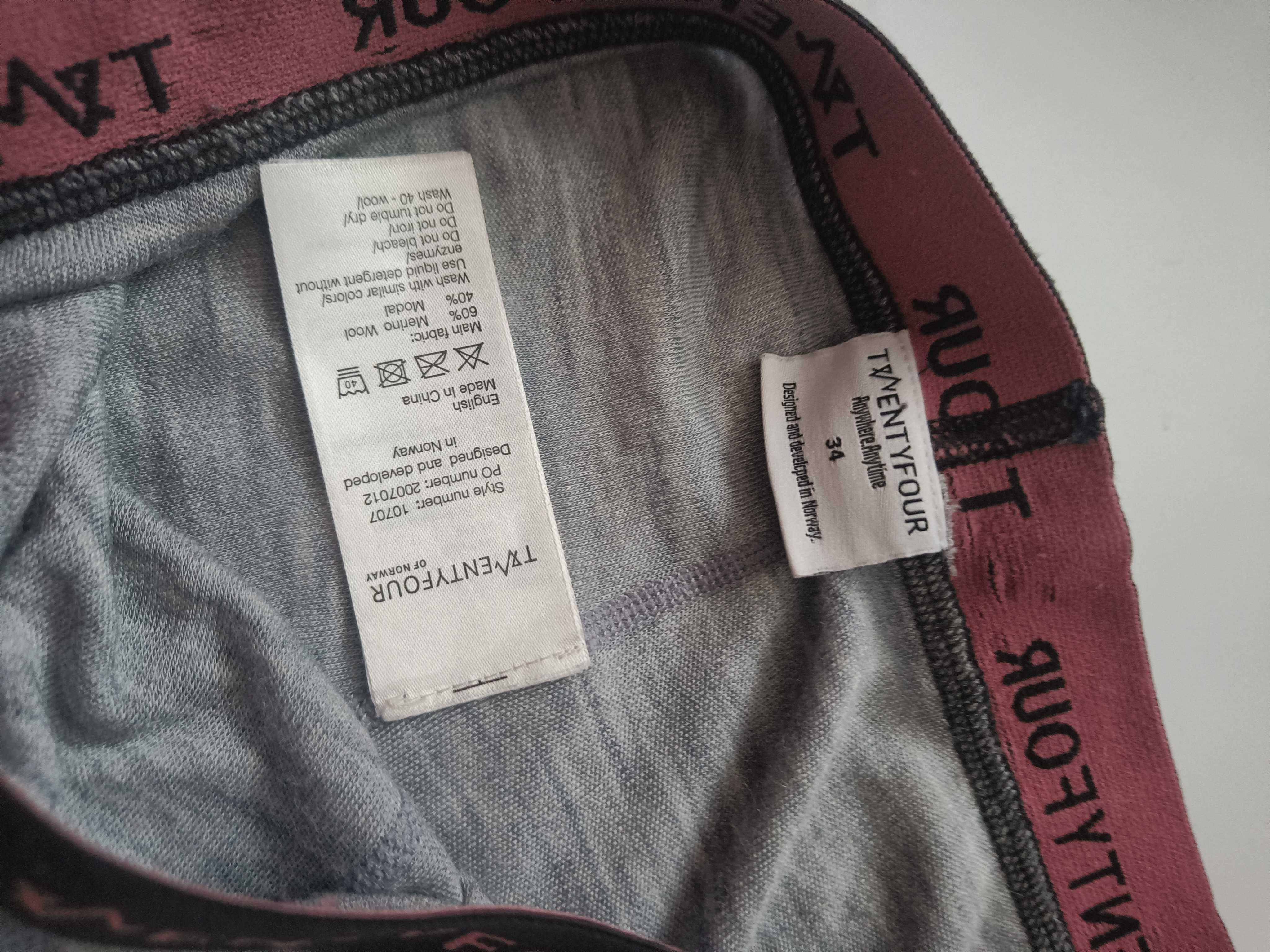 TwentyFour spodnie legginsy termiczne wełniane merino i modal XS 34