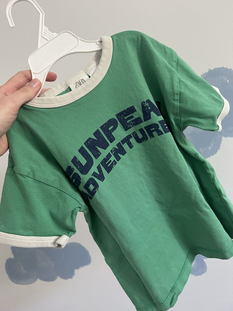 Zara t-shirt tshirt koszulka krótki rękaw 104 zielona