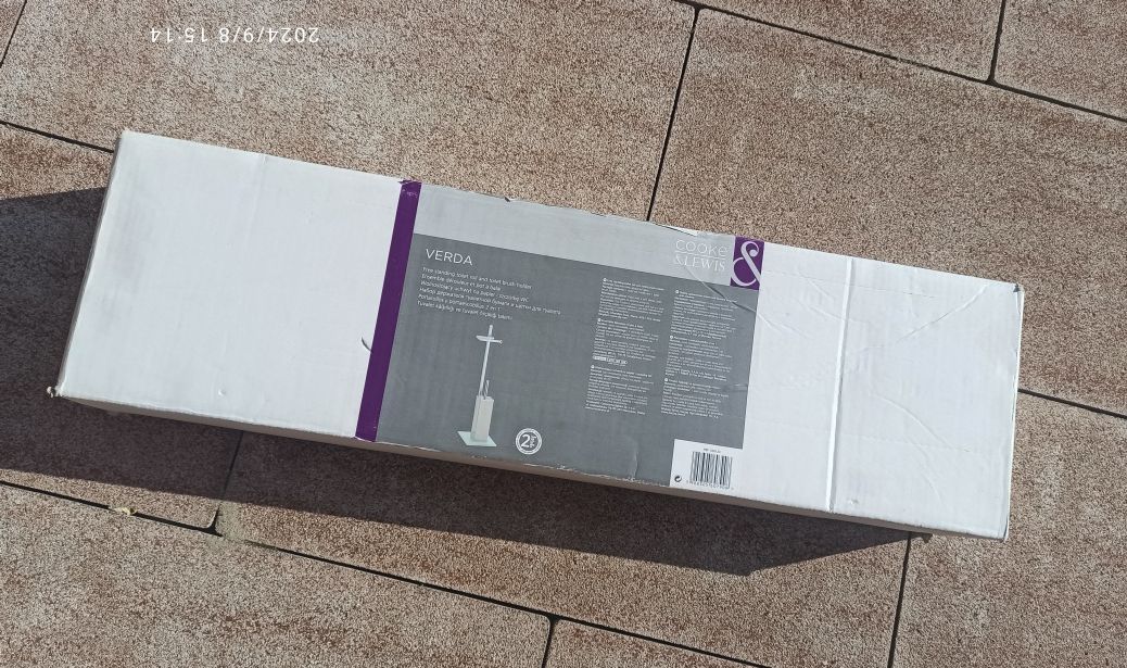Nowy wolnostojący uchwyt na papier toaletowy i szczotka wc