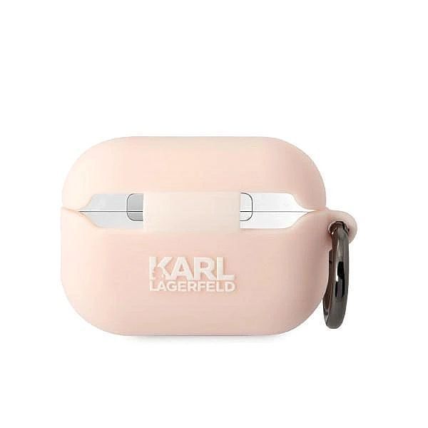 Etui Karl Lagerfeld Silicone Karl Head 3d na AirPods Pro 2 - różowe