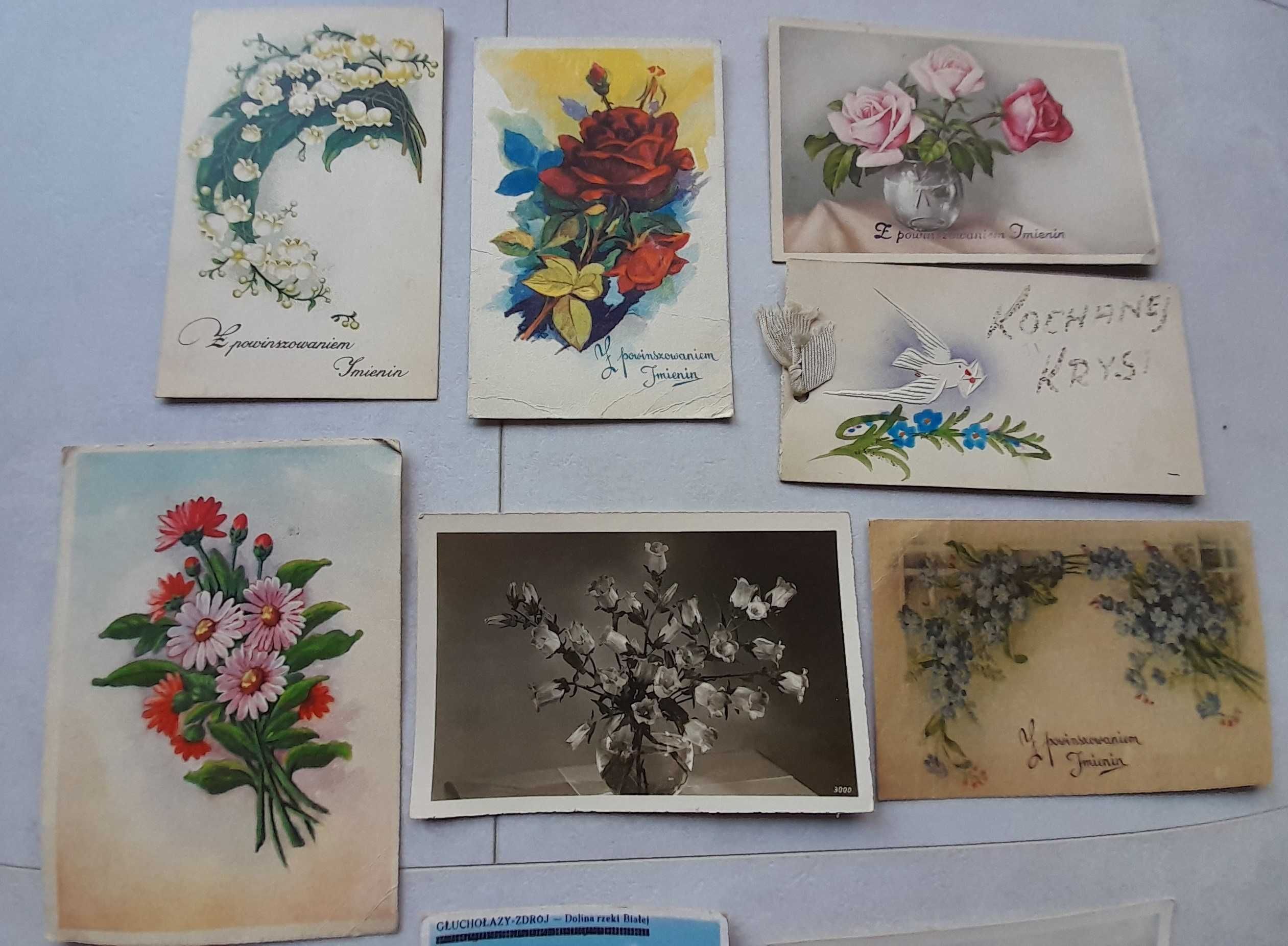 Stare kartki pocztowe pocztówki okolicznościowe i inne wczesny PRL