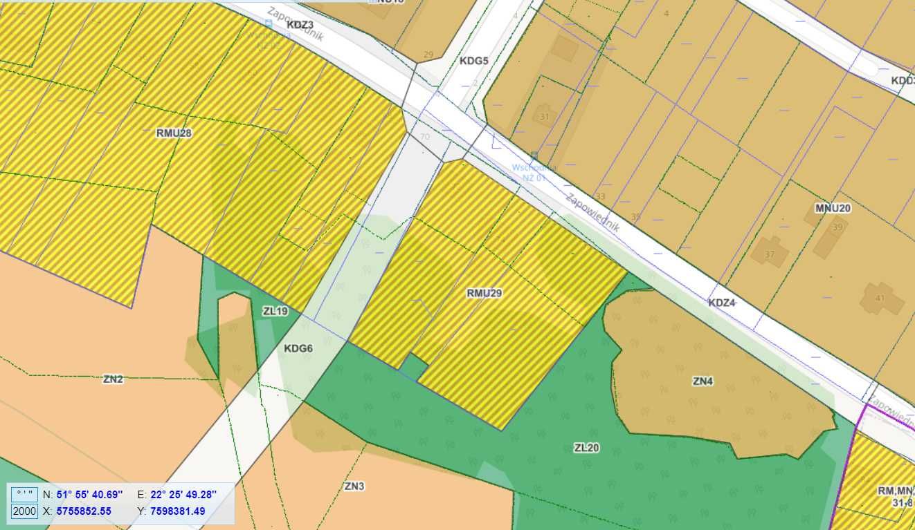 Działka budowlana RMU29 Łuków 42m x 100m