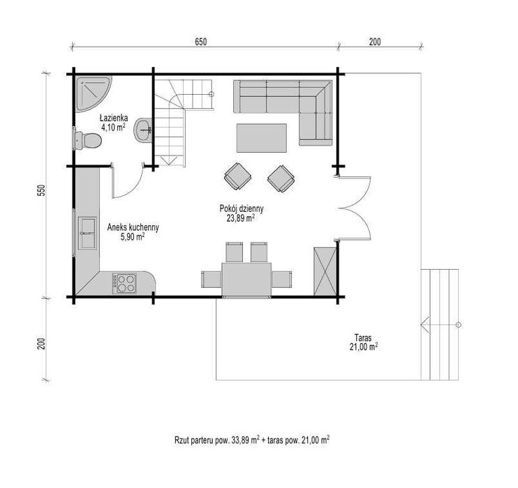 Domek letniskowy drewniany 65,5 m2