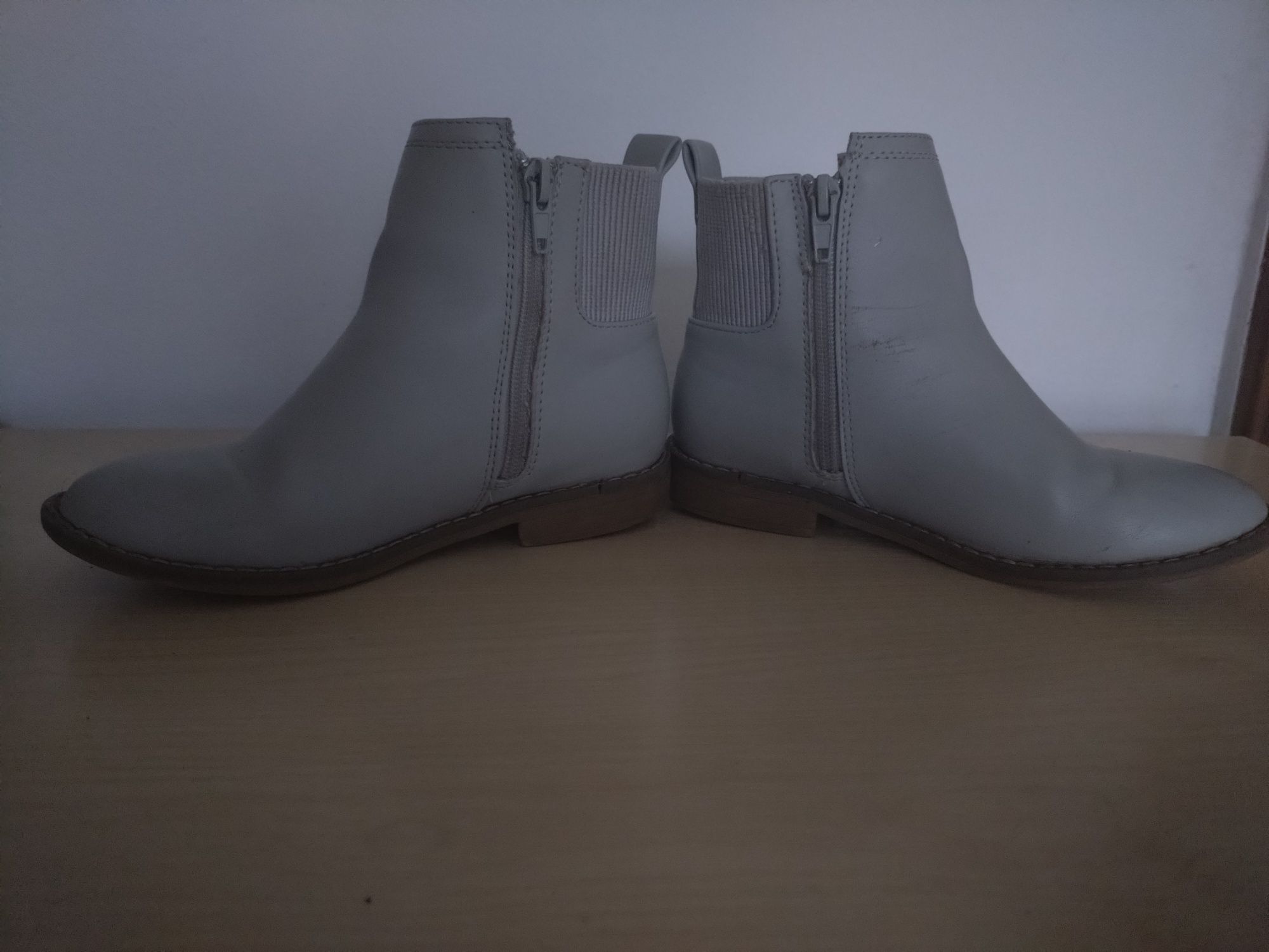 Botki 31 szare gołębie zamek ściągacz 20 cm