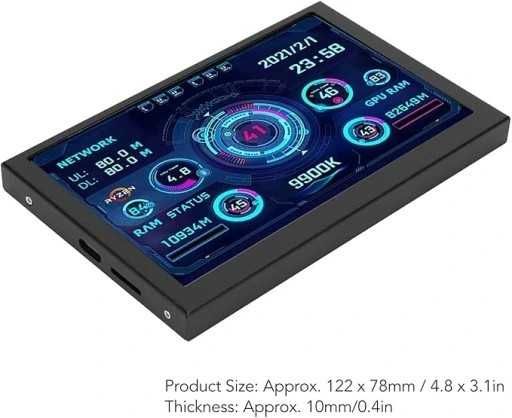 Ekran Dodatkowy Wyświetlacz5''IPS USB C MOonitor LCD CPU GPU 122X78 MM
