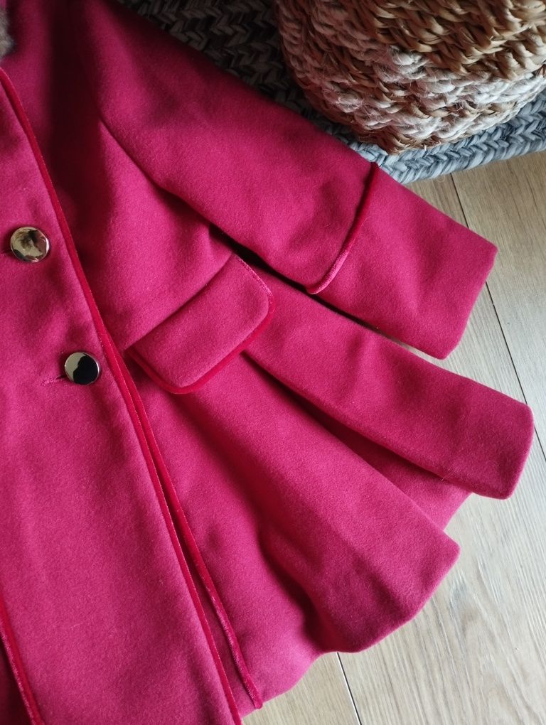 86cm nowy płaszczyk, czerwony płaszcz z kapturem