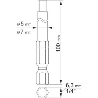 Bity długie Hex Tamper 4x100mm 6X100mm Yato