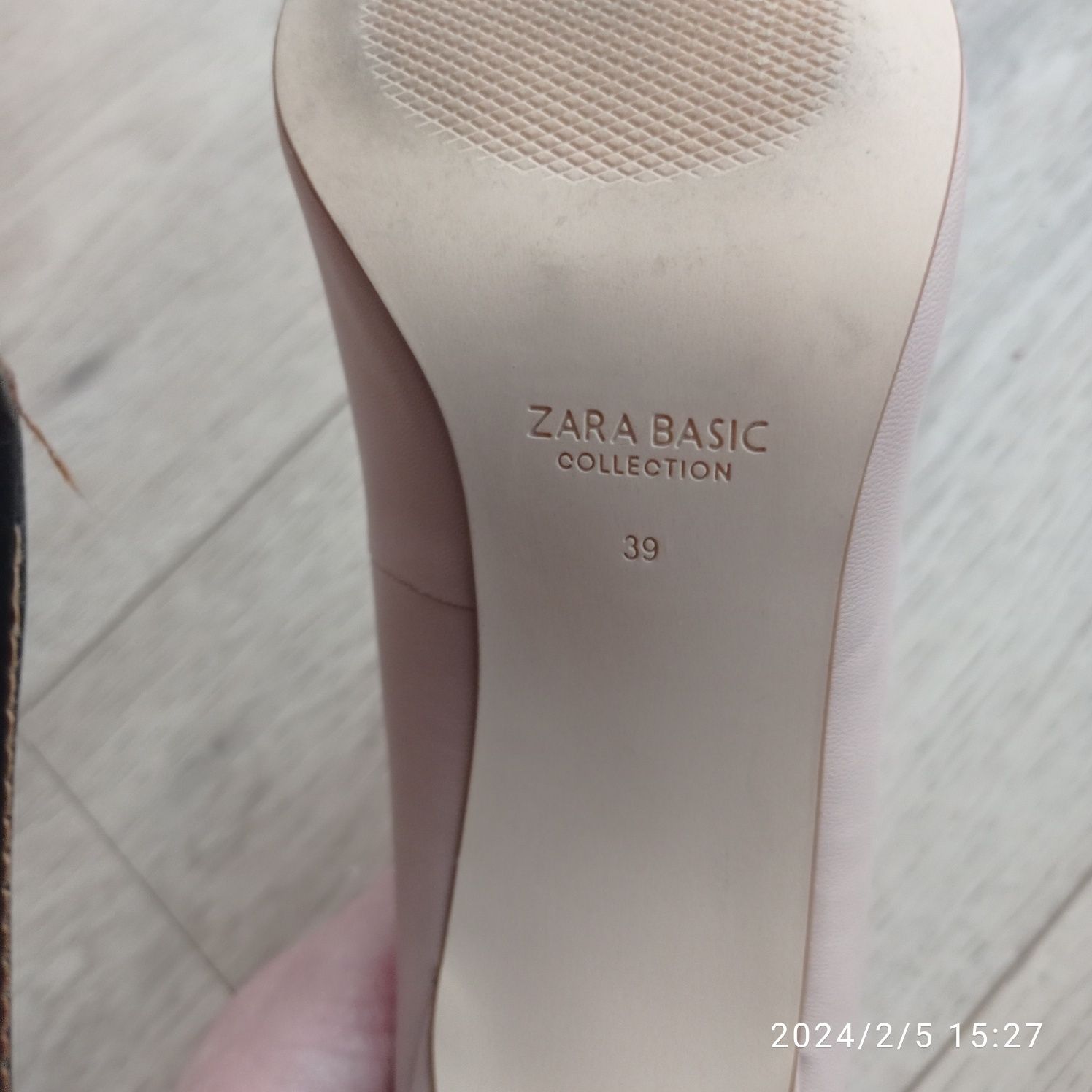 Szpilki czółenka beż nude Zara 39