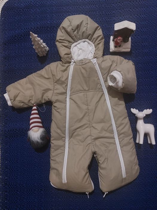 Комбінезон-трансформер дитячий бежевий 0-12 місяців (56-80 см.)