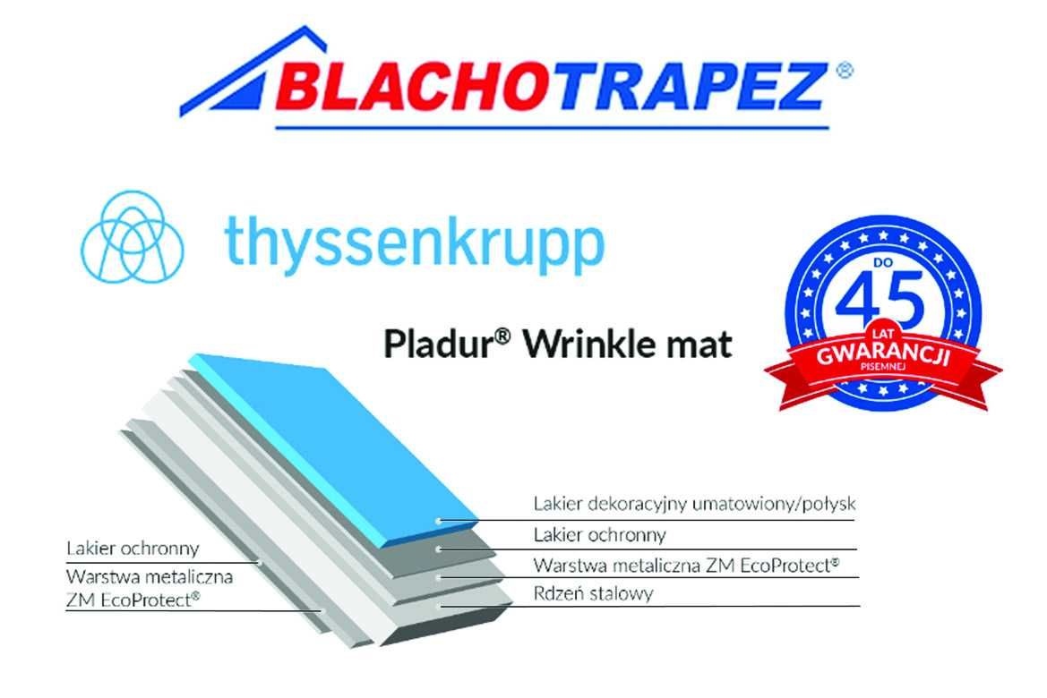 Blachodachówka Blachotrapez Diament Plus czarny mat RAL9005dach blacha