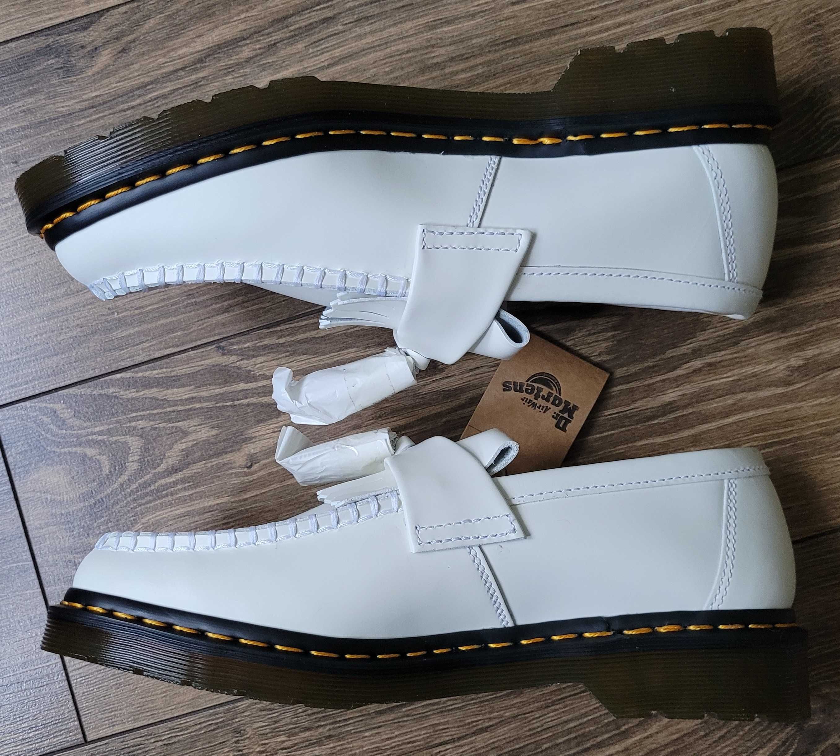 buty Dr. Martens Adrian EU 42 UK 8 białe skórzane White NOWE