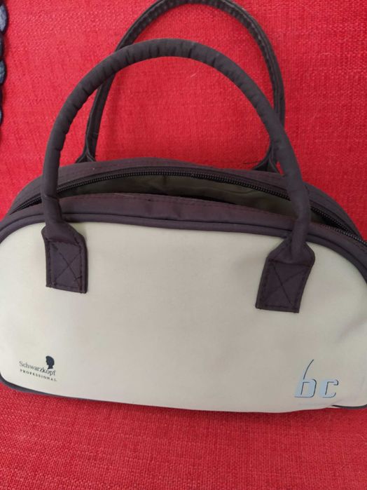 Bolsa toilette da Schwarzkopf bege e castanho 28x18cm