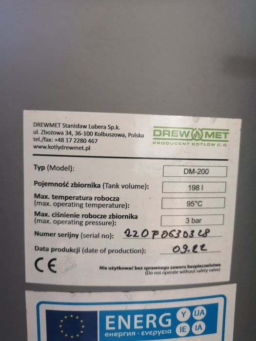 Bufor / zbiornik na wodę DM-200 używany przez 6 miesiecy