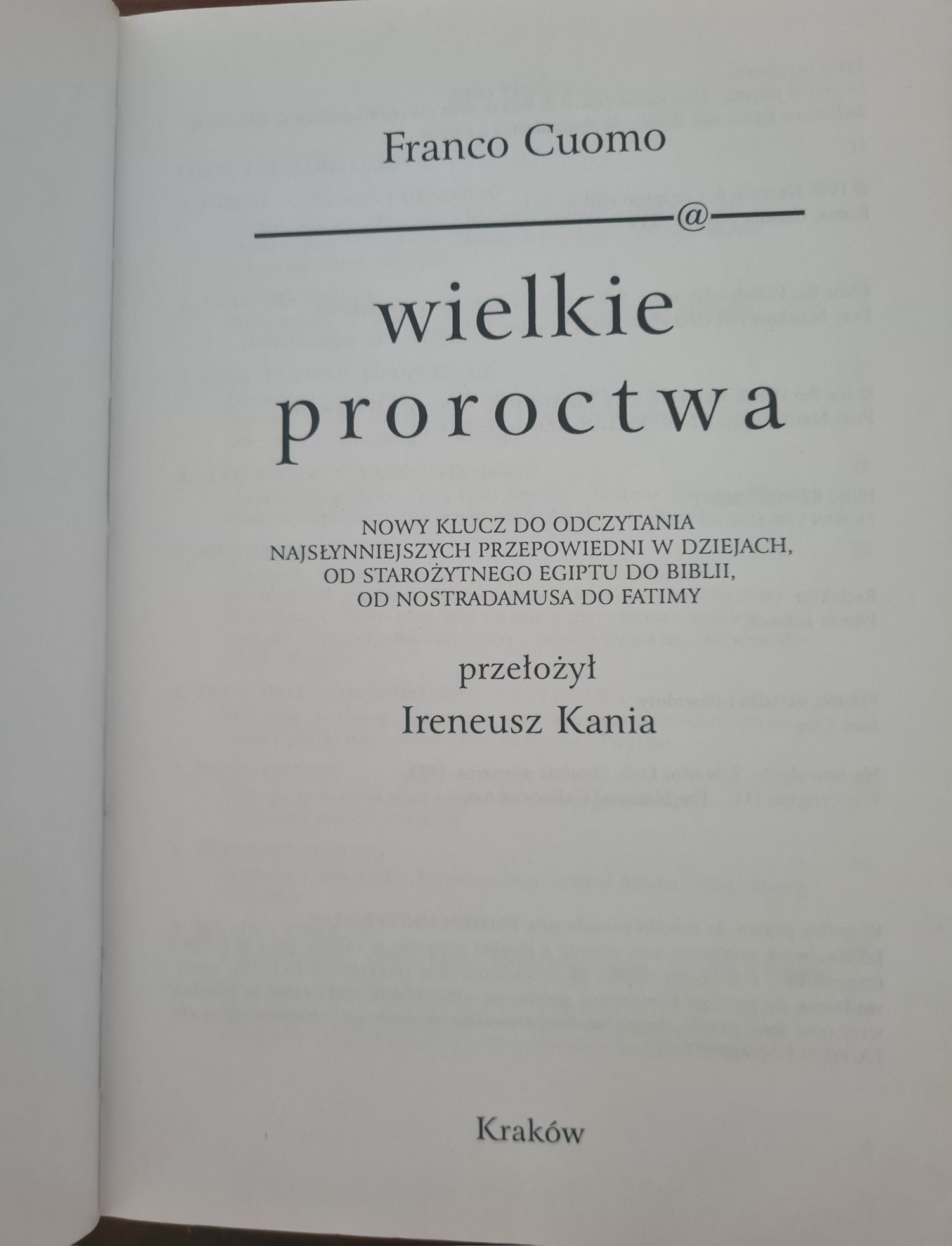 Wielkie proroctwa - Franco Cuomo