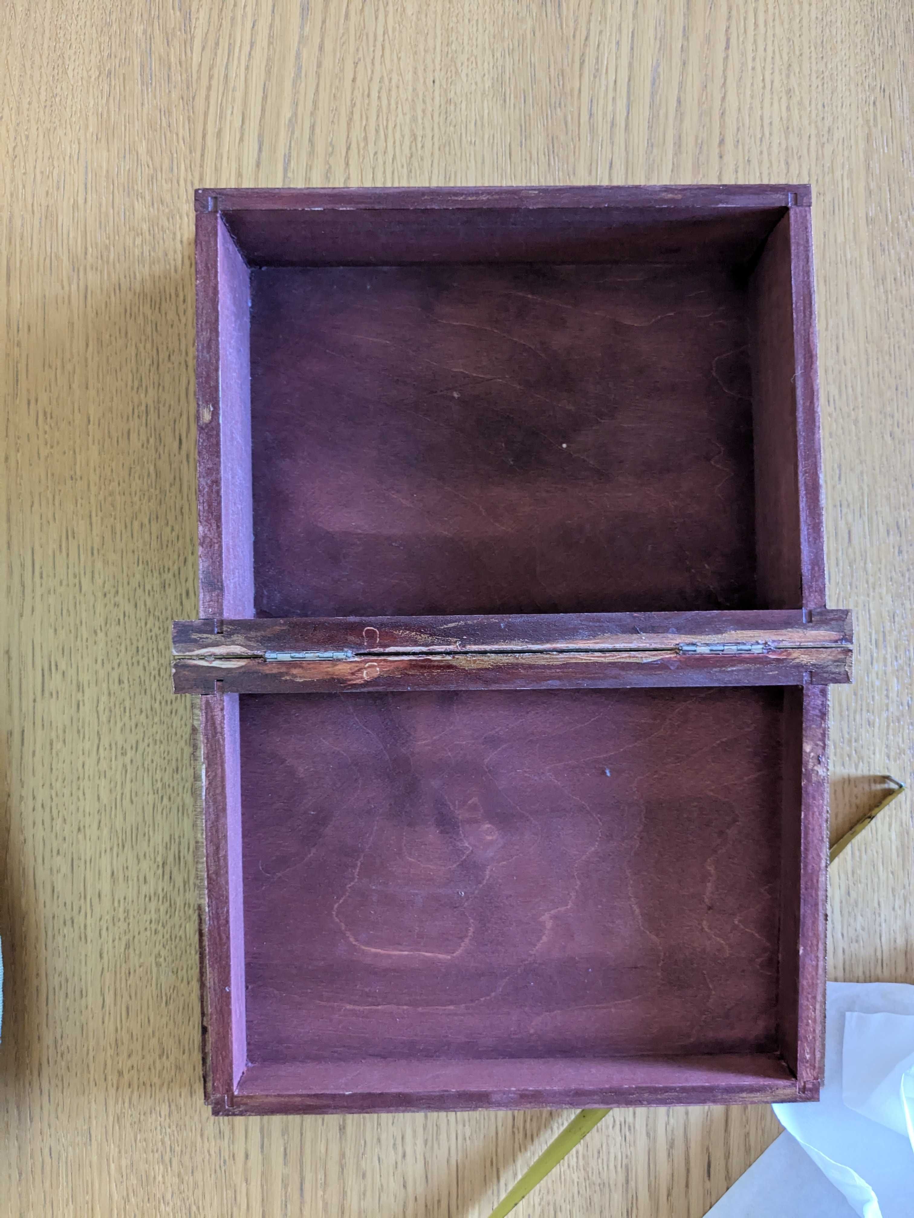 Szkatułka decoupage, pudełko na drobiazgi, drewniana, duża