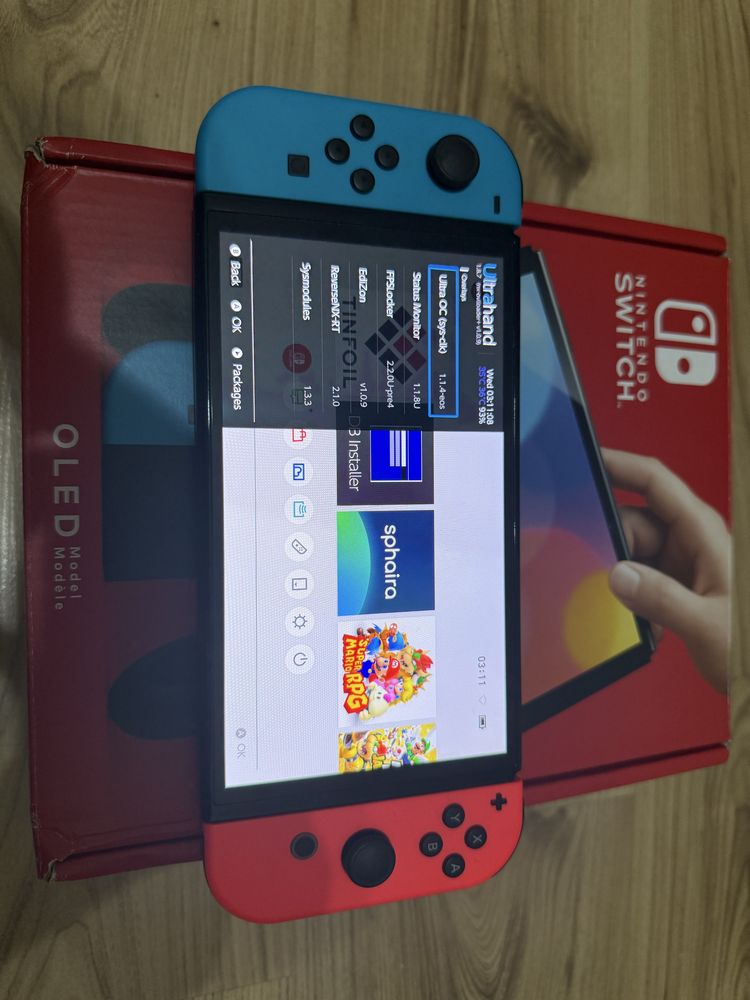 Przerobiona Nintendo Switch Oled 256gb CFW Atmosphere Picofly zestaw