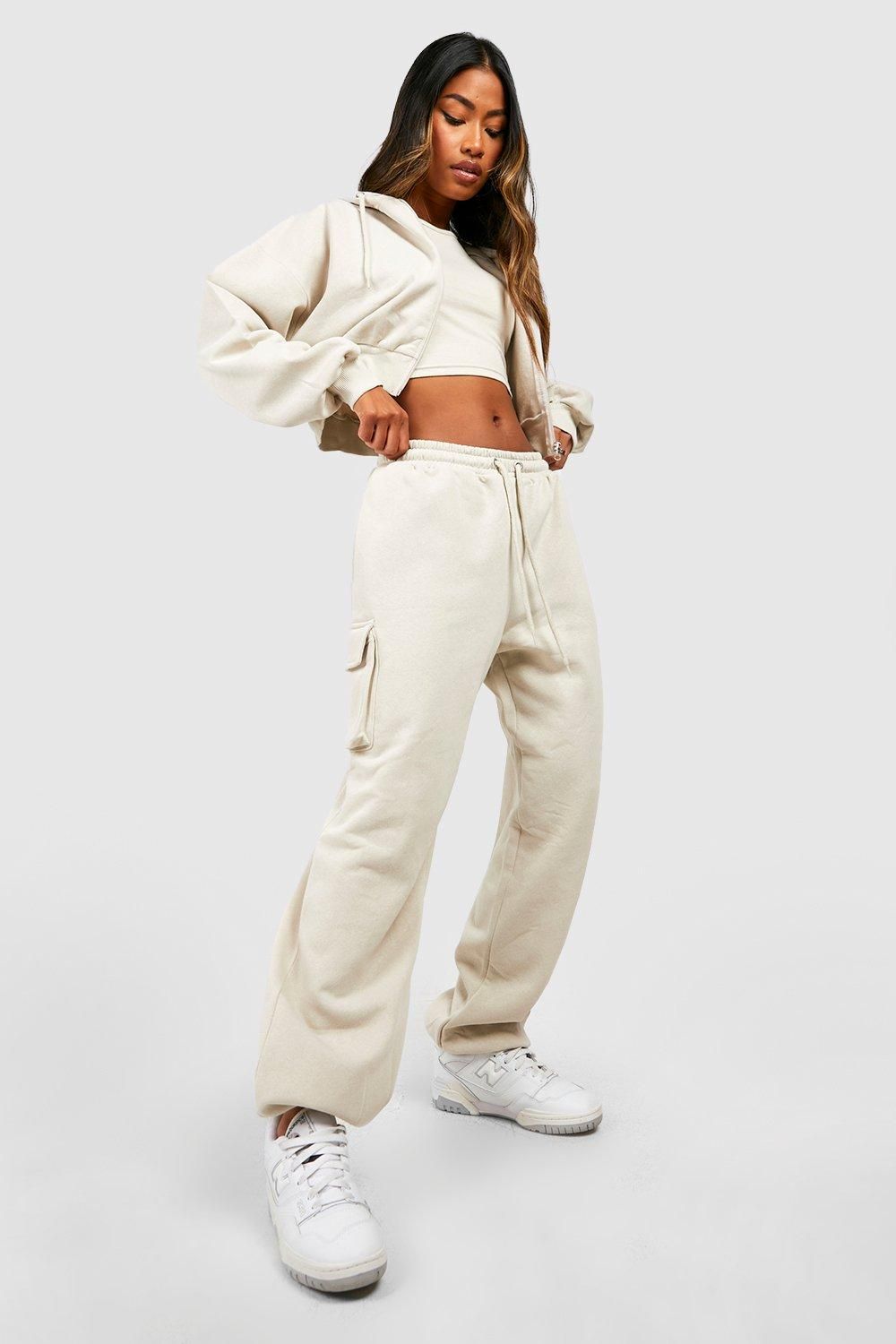 Spodnie Dresowe Bojówki Cargo Beżowe Casual Boohoo Xl 42