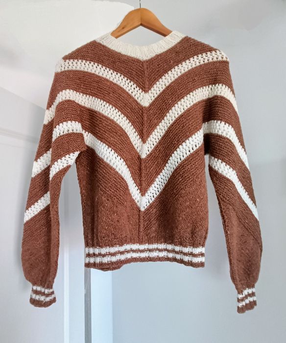 Sweter boho handmade S/M wełna