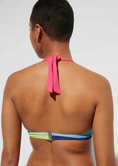 B.P.C biustonosz bikini z wiązaniem kolorowe paski 36.