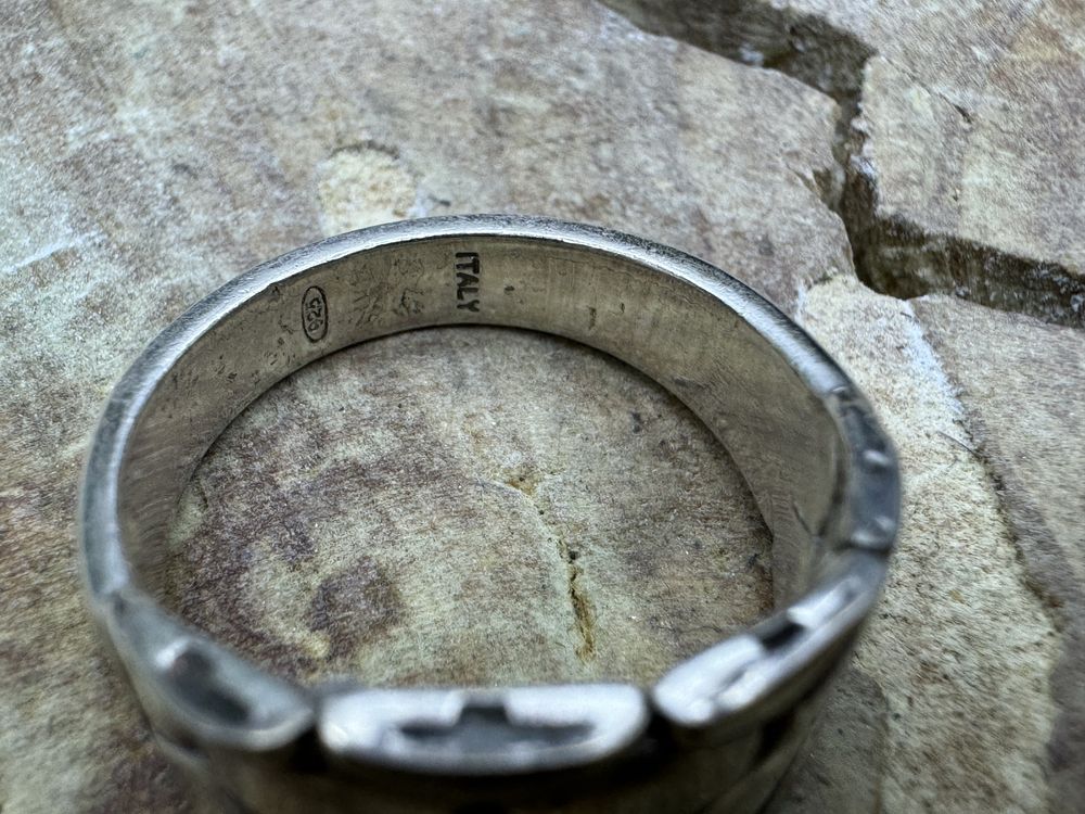 Stary duży piękny pierścionek 925 srebro 4.7g