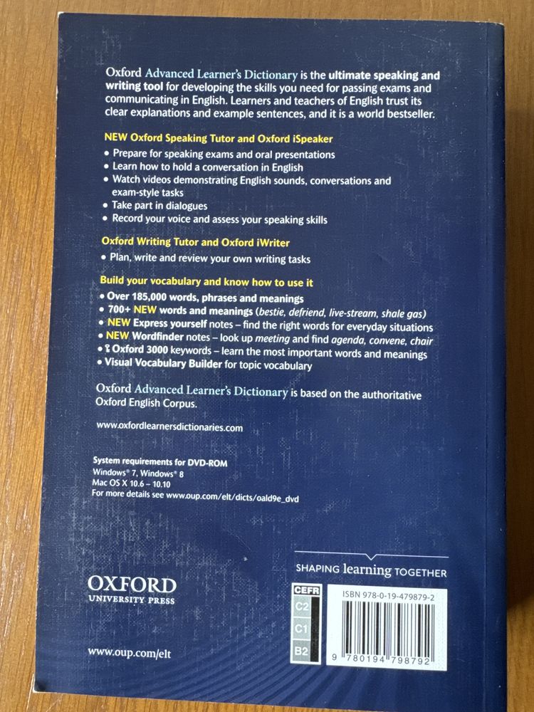 Dicionário Oxford Advanced Learner’s Dictionary, 9