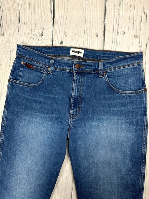 Wrangler Texas Slim Jeansy Męskie Spodnie Slim Fit Logowane r. W38 L30