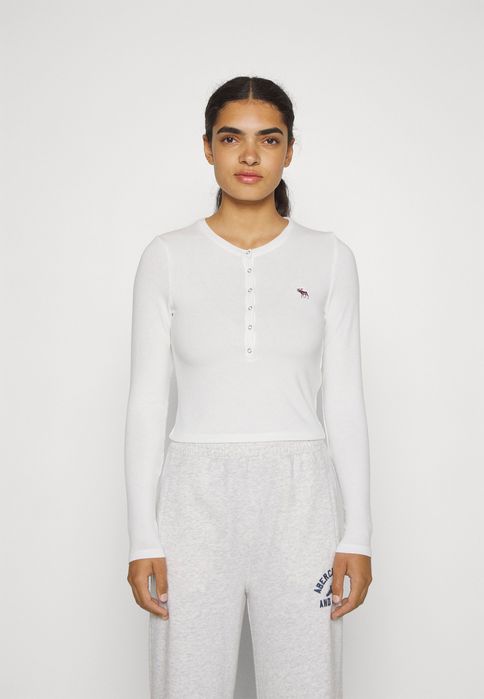 Bluzka basic biała logo Abercrombie & Fitch XL