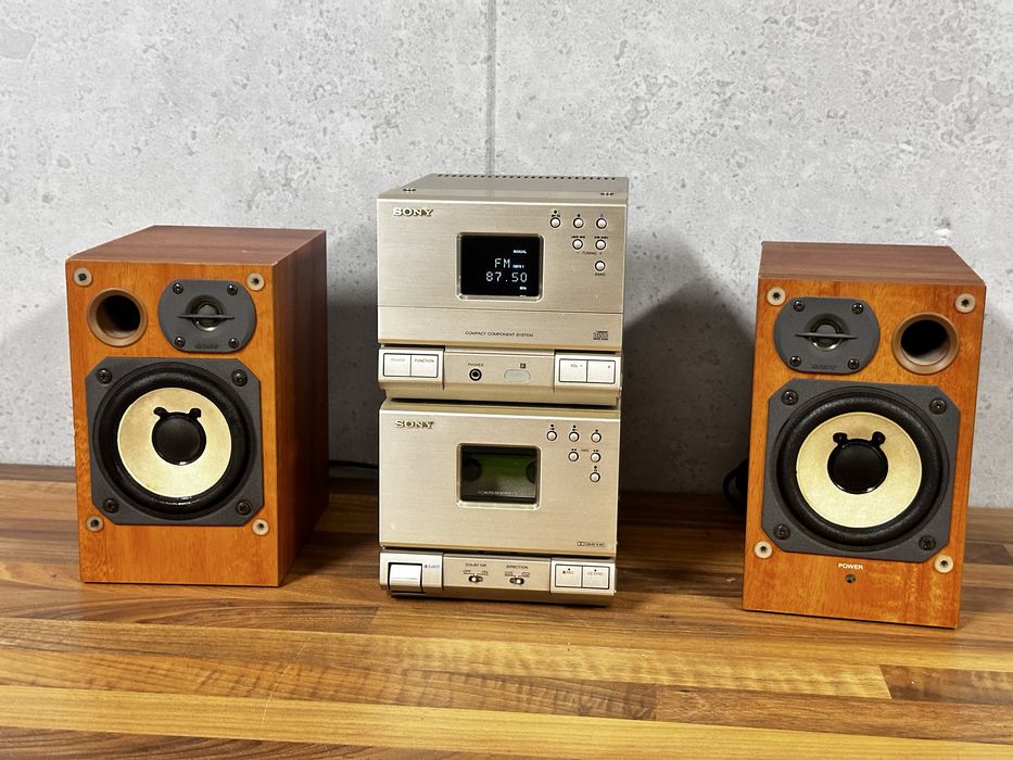 Mini Wieza Sony HCD- T1 , TC-TX1 , kolumny aktywne, CD Kaseta Tuner