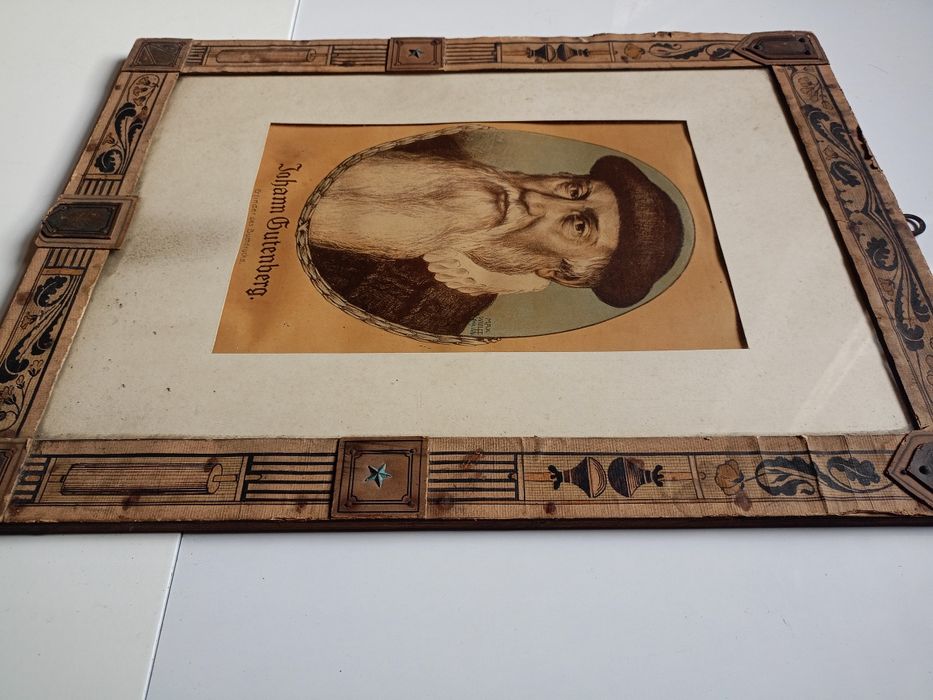 Portret Johann Gutenberg – oryginalna litografia Max Wulff