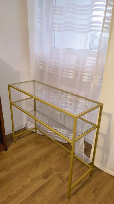 Konsola szklana złota