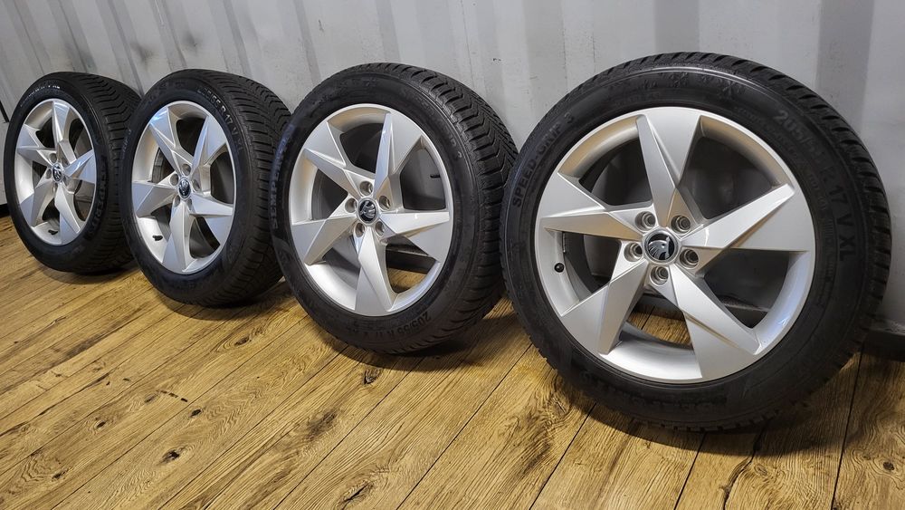 Alufelgi Skoda 17" 5x112 z oponami 205/55 R17 Octavia 3 4 Superb Vw