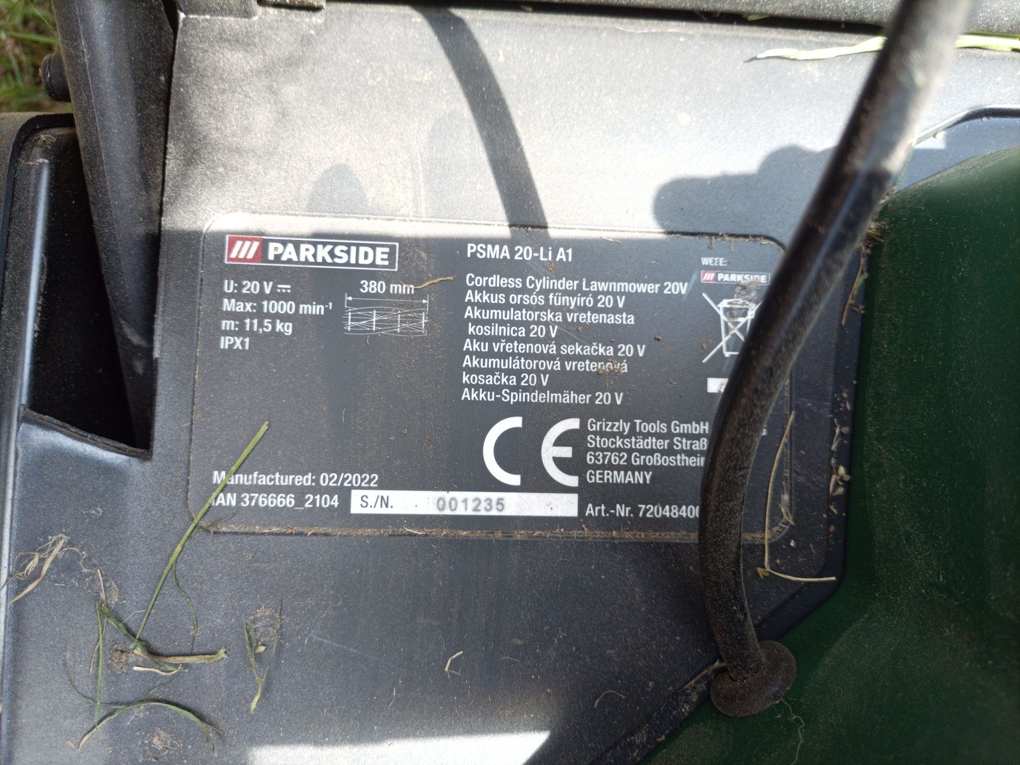 Kosiarka Akumulatorowa Parkside PSMA 20Li A1