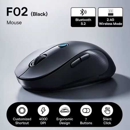 Беспроводная мышь Baseus F02 Bluetooth/USB (black)