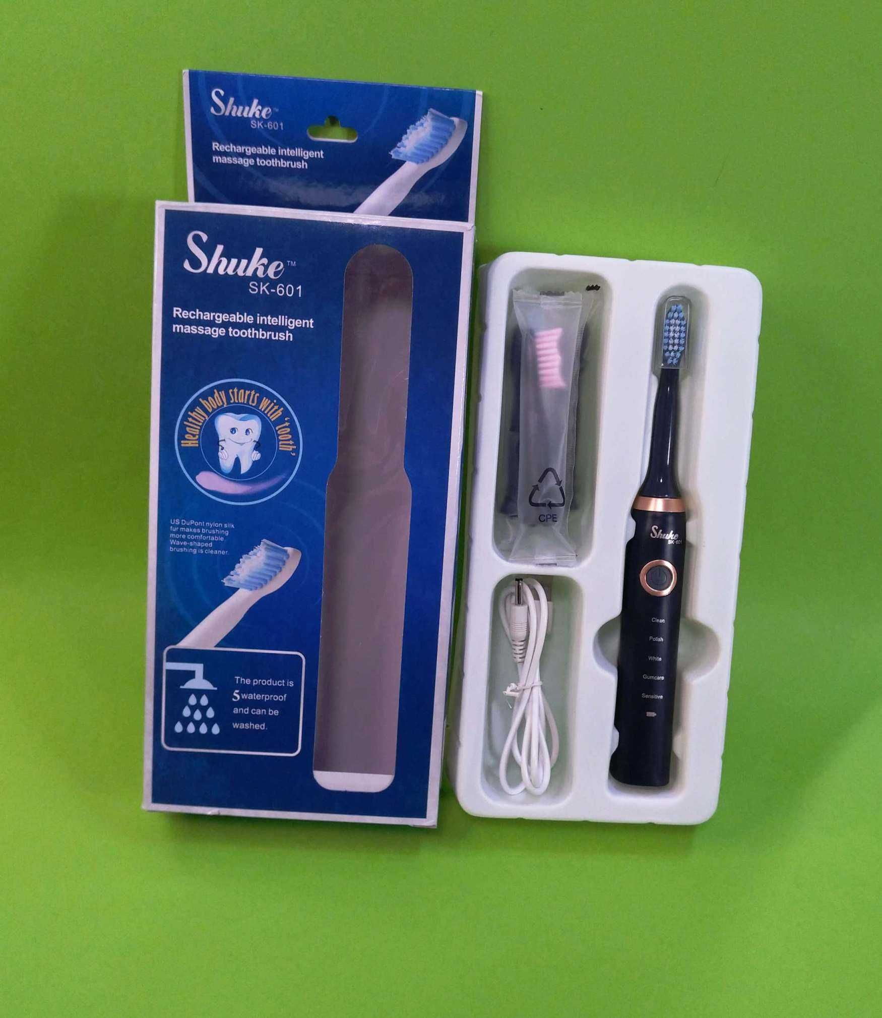 Электрическая ультразвуковая зубная щетка Shuke 4 насадки 5 режимов
