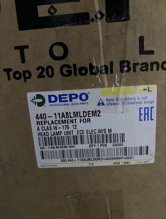 Farol Novo Mercedes clas A W-176