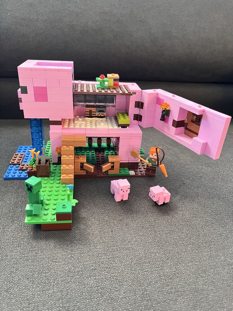 Lego Minecraft 21170 The Pig House,Dom w kształcie Świni,100% komplet