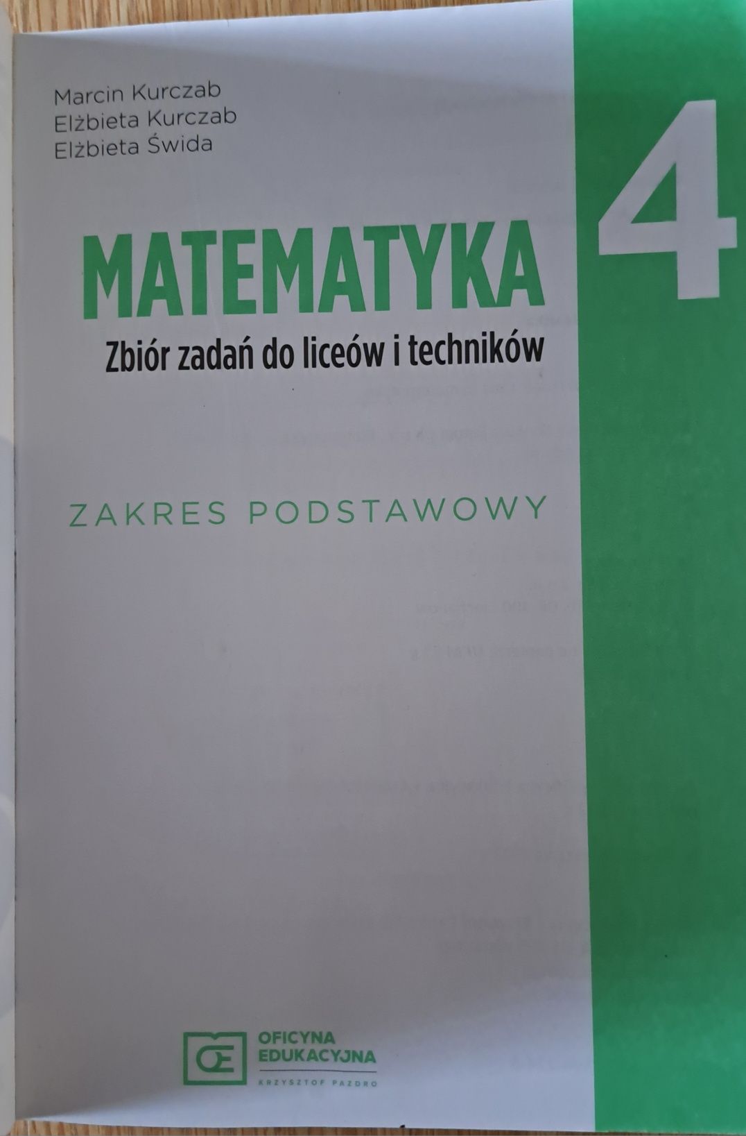 Matematyka 4. Zbiór zadań. Zakres podstawowy